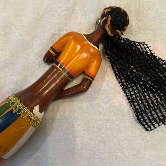 African Figurine Handcrafted Colorful Wooden - Picture 5 of 10